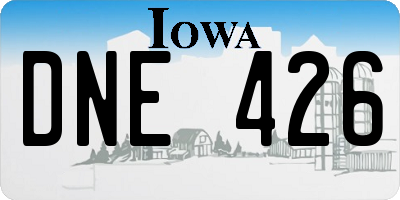IA license plate DNE426