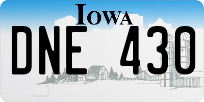 IA license plate DNE430