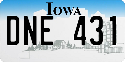 IA license plate DNE431