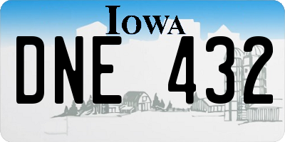 IA license plate DNE432