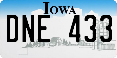 IA license plate DNE433