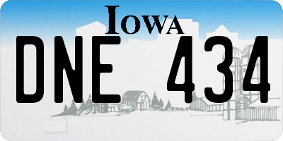 IA license plate DNE434