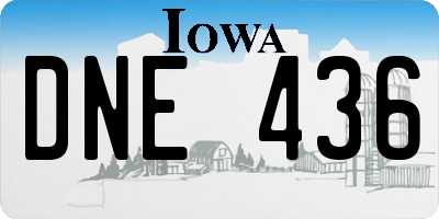 IA license plate DNE436