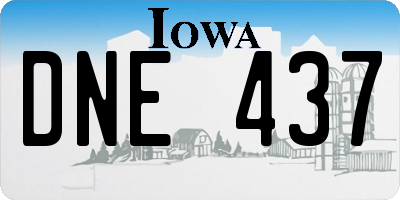 IA license plate DNE437