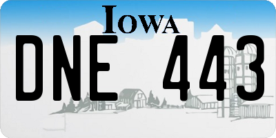 IA license plate DNE443