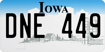 IA license plate DNE449