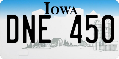 IA license plate DNE450