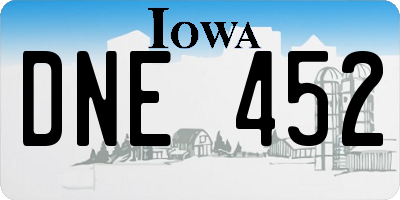 IA license plate DNE452