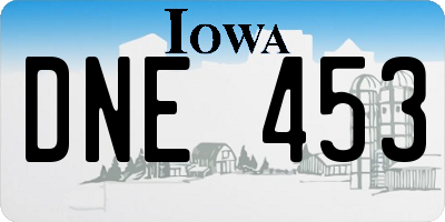 IA license plate DNE453