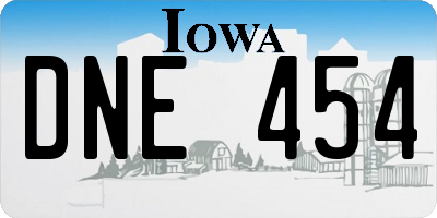 IA license plate DNE454
