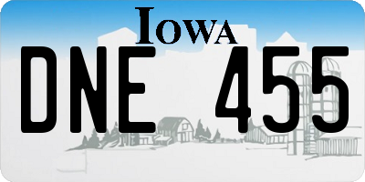 IA license plate DNE455