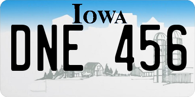 IA license plate DNE456