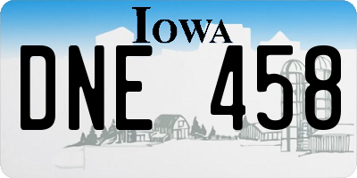 IA license plate DNE458