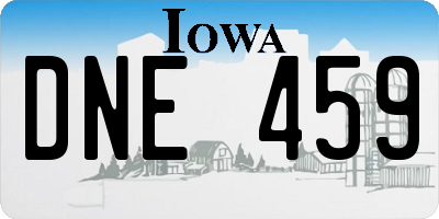IA license plate DNE459