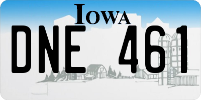 IA license plate DNE461