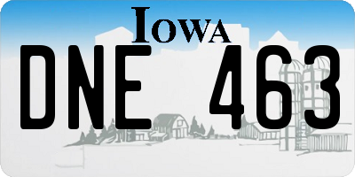 IA license plate DNE463