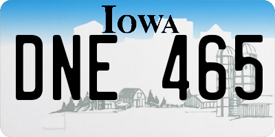 IA license plate DNE465