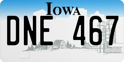 IA license plate DNE467