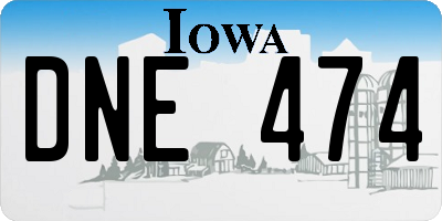 IA license plate DNE474