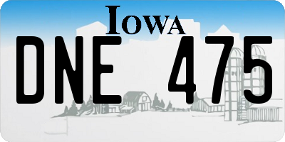 IA license plate DNE475