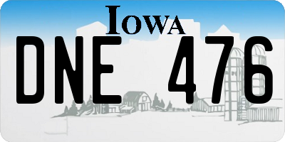 IA license plate DNE476