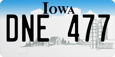IA license plate DNE477