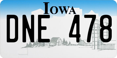 IA license plate DNE478