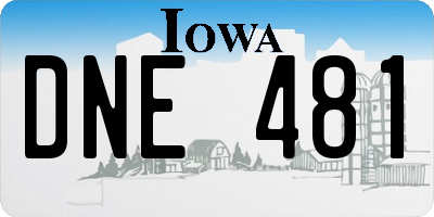IA license plate DNE481