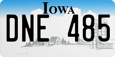 IA license plate DNE485