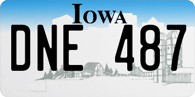 IA license plate DNE487