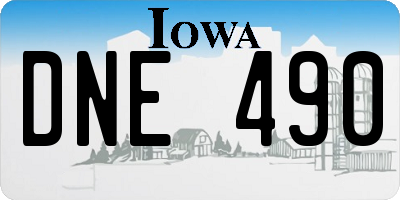 IA license plate DNE490