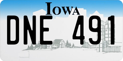 IA license plate DNE491