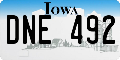 IA license plate DNE492