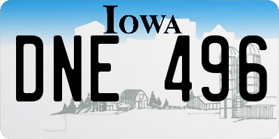 IA license plate DNE496