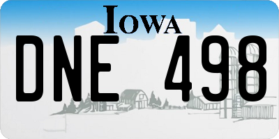 IA license plate DNE498