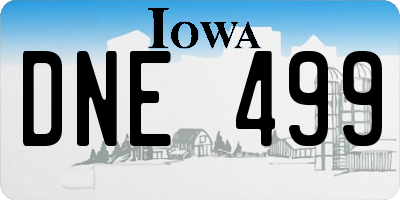 IA license plate DNE499