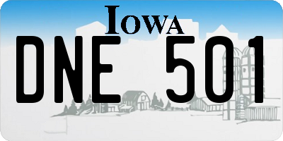 IA license plate DNE501