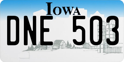 IA license plate DNE503