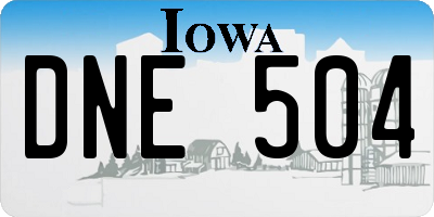 IA license plate DNE504