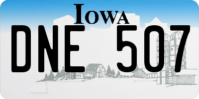 IA license plate DNE507