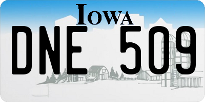 IA license plate DNE509