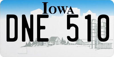 IA license plate DNE510
