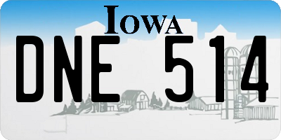 IA license plate DNE514