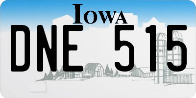 IA license plate DNE515