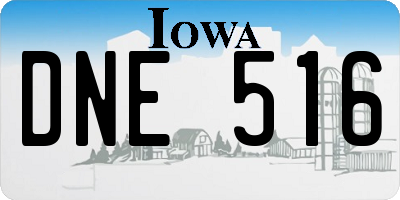 IA license plate DNE516