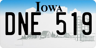 IA license plate DNE519