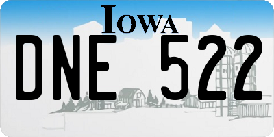 IA license plate DNE522