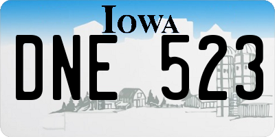 IA license plate DNE523
