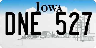 IA license plate DNE527