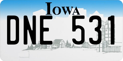 IA license plate DNE531